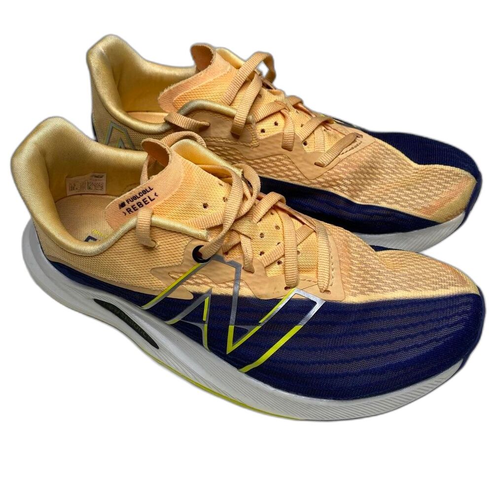 New Balance FuelCell Rebel V2 Running Shoe Sneaker Womens 7.5 Blue Tide Mango